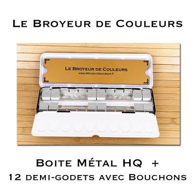 Boite Métal 24 Demi-Godets HQ + Accessoires