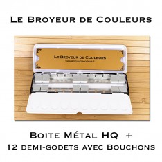 Boite Métal 24 Demi-Godets HQ + Accessoires
