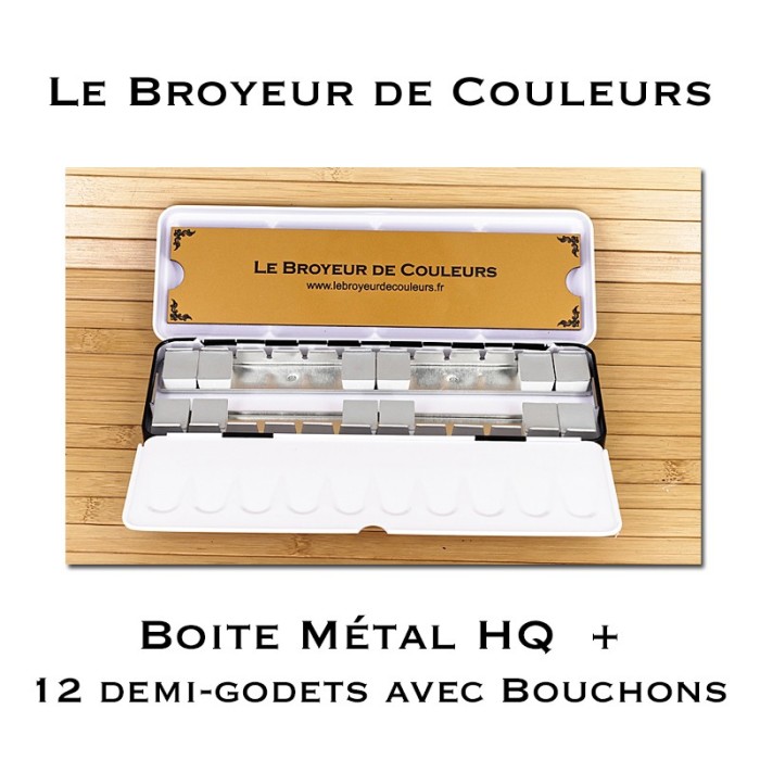 Boite Métal 24 Demi-Godets HQ + Accessoires