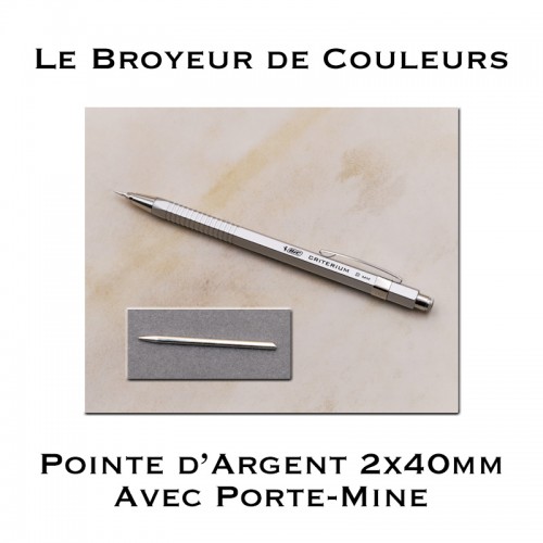 Pointe d'Argent - 2x40mm - Deux Profils - Sur Porte-Mine