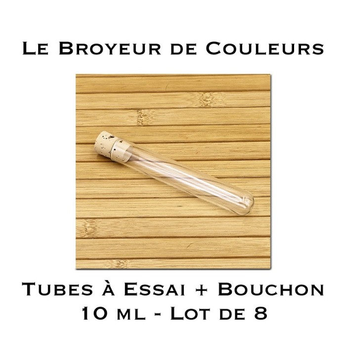Tubes à Essai avec bouchon en Liège - 10 ml - Lot de 8