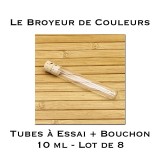 Tubes à Essai avec bouchon en Liège - 10 ml - Lot de 8