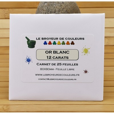 Feuilles d'Or Blanc (Libre) - 12 carats - Carnet de 25 feuilles