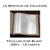 Feuilles d'Or Blanc (Libre) - 12 carats - Carnet de 25 feuilles