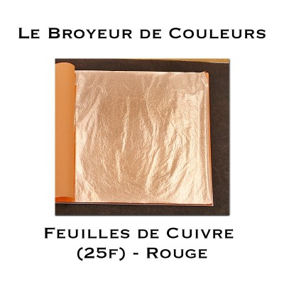 Feuilles de Cuivre Naturel Rouge (Libre) - Carnet de 25 grandes feuilles