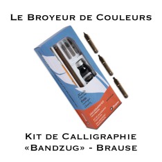 Kit Calligraphie 3 plumes BANDZUG + 1 Porte-plume + 1 Flacon d'encre HERBIN - Brause