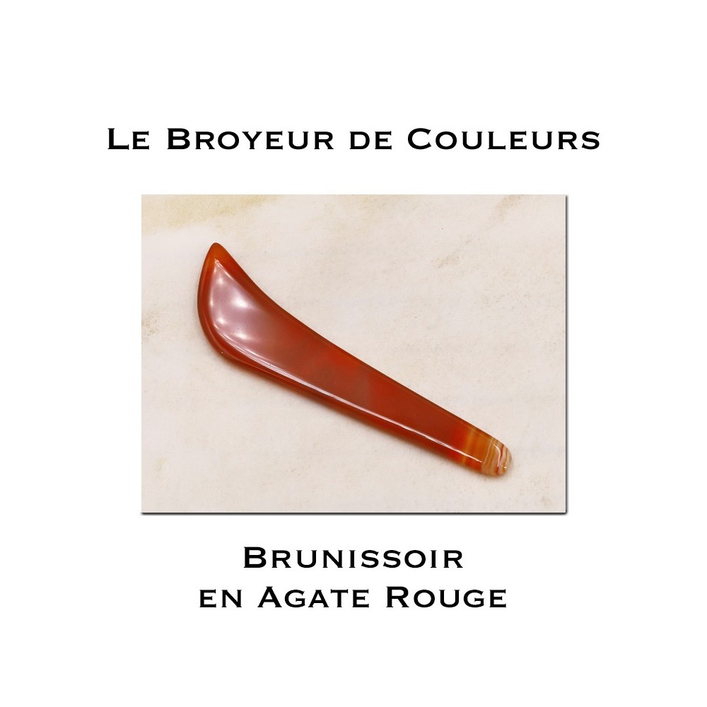 Brunissoir en agate massive - Rouge