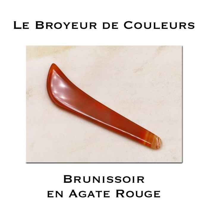 Brunissoir en agate massive - Rouge