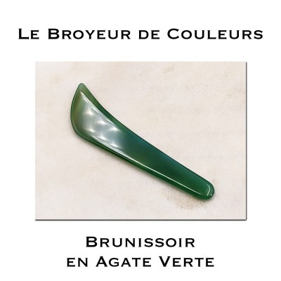 Brunissoir en agate massive - Vert