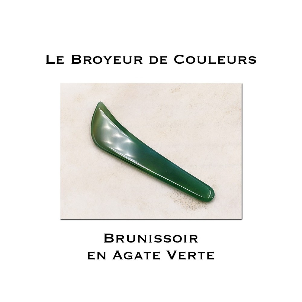Brunissoir en agate massive - Vert
