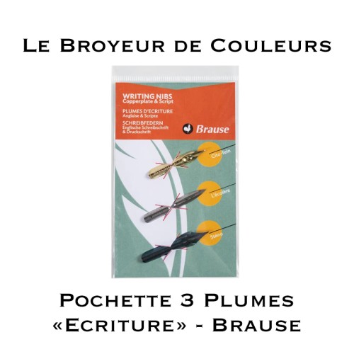Pochette 3 Plumes "Ecriture" - 16501B - Brause