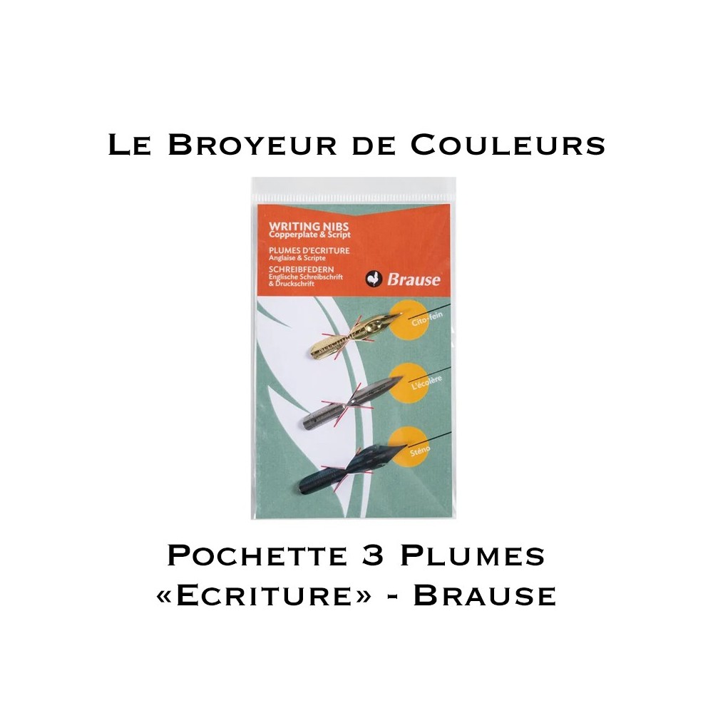 Pochette 3 Plumes "Ecriture" - 16501B - Brause