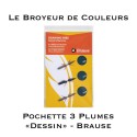 Pochette 3 Plumes "Dessin" - 16502B - Brause