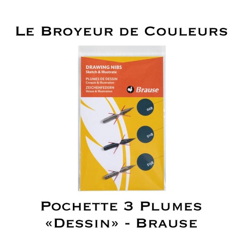 Pochette 3 Plumes "Dessin" - 16502B - Brause