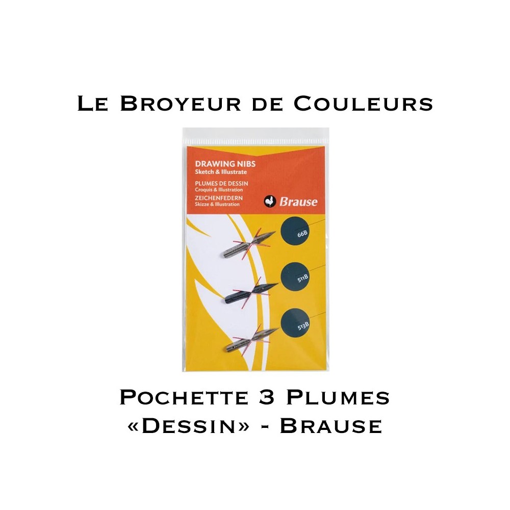 Pochette 3 Plumes "Dessin" - 16502B - Brause