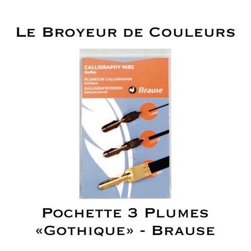 Pochette 3 Plumes "Gothique" - 16508B - Brause