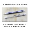 Lot Crayon Gomme Mono Zéro Pointe ronde + Recharges
