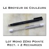 Lot Crayon Gomme Mono Zéro Pointe rectangulaire + Recharges