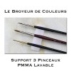 Support 3 Pinceaux en PMMA