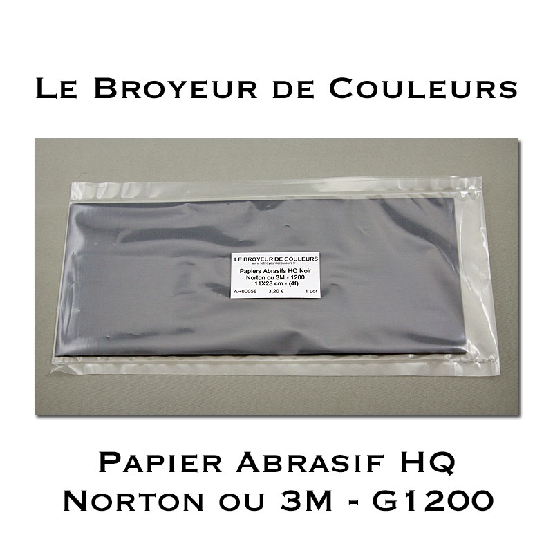 Papier Abrasif HQ 1200 - Lot de 4 Feuilles (Noir)