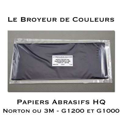 Papiers Abrasifs HQ Norton ou 3M G1000 et G1200 - Lot de 3 + 3 Feuilles (Noir)