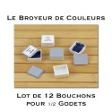 Lot de 12 Bouchons pour 1/2 Godets